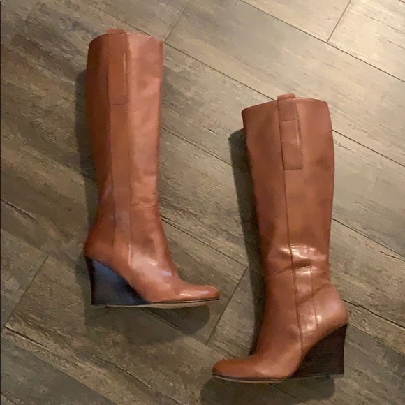 nine west cognac boots